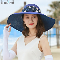Hat womens summer sunscreen foldable large cornice visor Wild sun hat Holiday beach hat Travel straw hat