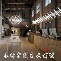 360 Degrees Luminous Round Pipe Strip Creative Styling Chandelia Fork Type Matzah Light Bar Splicing Pendant Decorated Led Lighting Tube