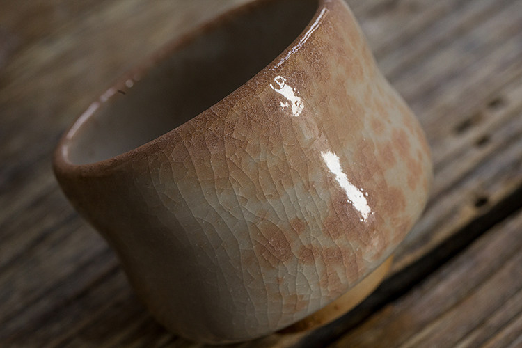 茶香记手作志野烧野菊希物工作室杭州瓷品杯开片古朴文雅