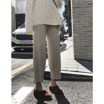 Pregnant women knitted grandma pants spring and autumn thick loose wide leg pants autumn casual pants Haren pants wear pregnancy