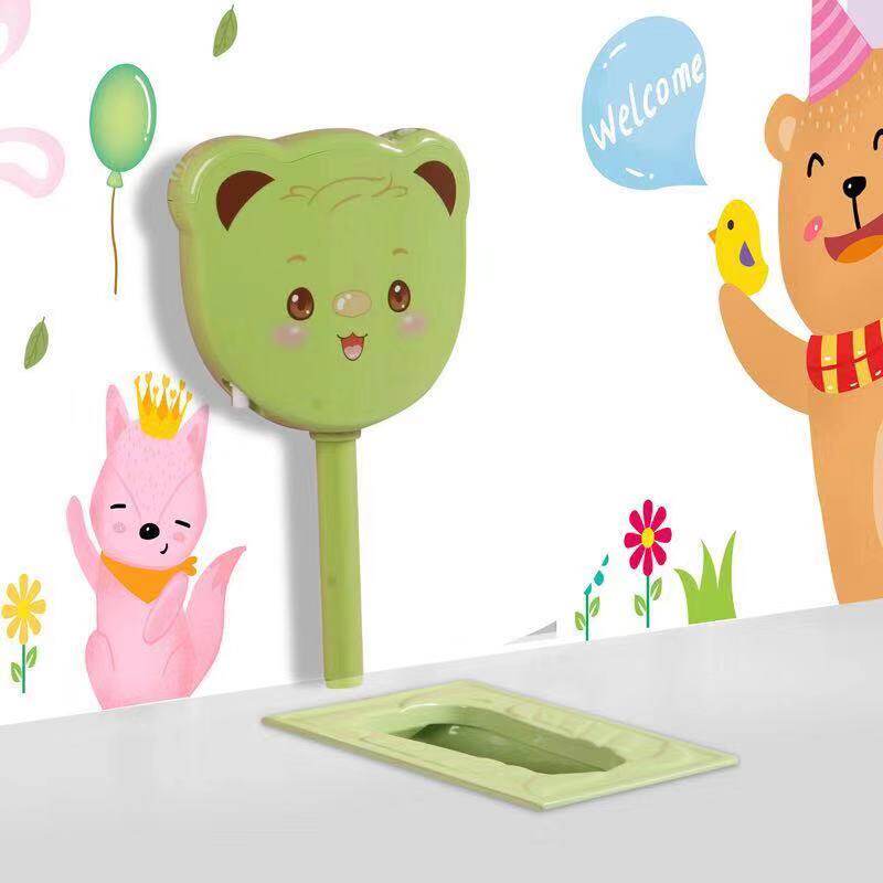 儿童彩色蹲便器陶瓷卡通蹲坑蹲厕幼儿园小孩带弯防臭大便池冲水箱