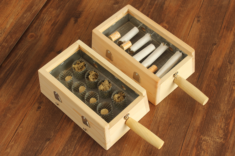 艾灸专用艾盒八柱实木温灸盒艾架 艾灸盒木制 温灸器艾灸器