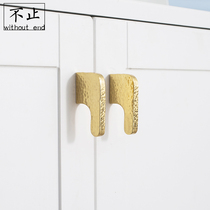 More than brass original design light luxury style simple hammer handle gold handmade furniture wardrobe door mounting handle