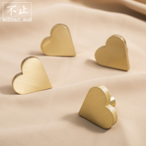 More than original heart creative handle love heart-shaped brass brushed wardrobe childrens room cupboard golden handle