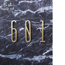 Nordic brass listing decoration wall stickers door stickers furniture decorative cards creative water mill cement ground inlay digital house number