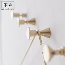 Norse Design Pure brass adhesive hook porch toilet wall decoration hook gold copper adhesive hook