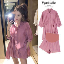 Pregnancy Woman Dress Summer Suit Fashion style Chauma Temperament Production Check Out Online Red Summer Casual Clothes Shorts Two Sets