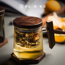 Iwen ceramic glass tea cup tea water separation cup mens office tea cup with lid brief about large capacity water glass