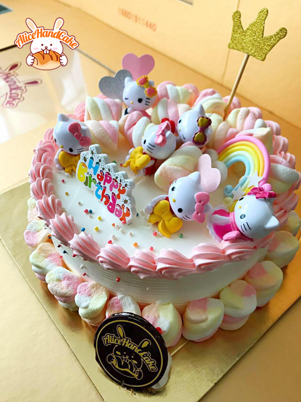 艾利兔【hello kitty】kt猫卡通创意 女孩 奶油生日蛋糕北京同城