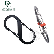 S-type carabiner 8 word lock buckle backpack quick hanging stainless steel outdoor camping multi-function EDC hanging buckle large