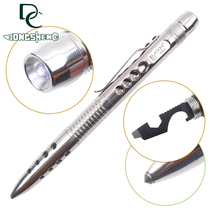 Fox hollow stainless steel tactical pen outdoor survival multi-function tungsten steel window breaker LED light anti-wolf self-defense pen