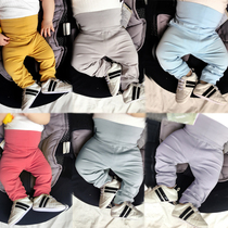 Female baby male baby High waist protective belly cotton pants large pp beat bottom newborn baby fart pants autumn spring autumn shipment of pants