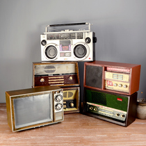 Vintage Vintage FM Radio Metal Iron Model Ornament Nostalgic Antique Iron Craft Photography Props