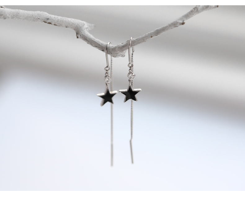 五角星星耳环韩国气质长款吊坠超仙流苏ins耳