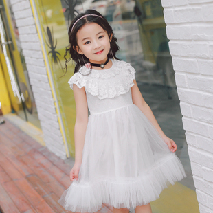 童装2017春装新款女童连衣裙网纱公主裙夏装女孩蕾丝裙宝宝淑女裙