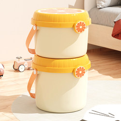 Children's cartoon cartoon toy storage box Furnishing cute building blocks storage bucket hand lift snack storage box finishing box