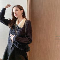 Ron original knitted cardigan autumn thick thick line wool sweater jacket women thickened loose 2019 winter new T