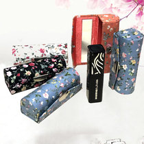  Retro floral cloth lipstick box Jewelry box Mini portable lipstick box with mirror lipstick lipstick box Best friend small gift