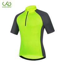 Wosavi Riding for male summer short sleeves Hygroscopic Perspiration Breathable speed Dry elastic blouses Mountain bike Bike Clothing