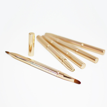 (Concealer brush) Lip brush telescopic double head brush makeup brush fiber wool portable with cap