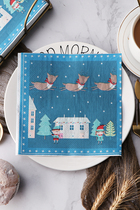 Runlux High-end Triple Color Printed Tissue Napkins Napkins Christmas Gift 50 sheets of boxed pure wood pulp paper