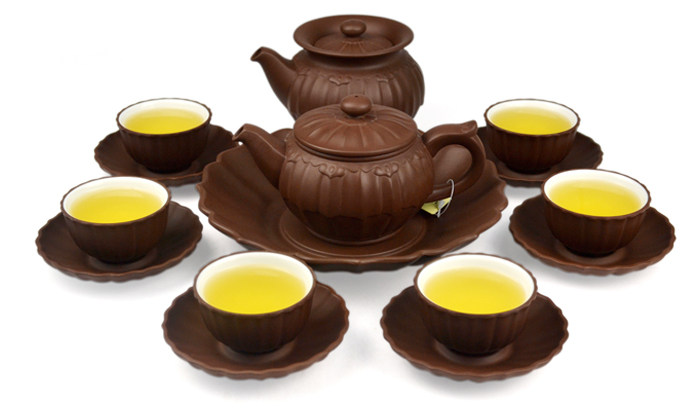 天福茗茶紫砂灯笼壶组整套养壶茶具传统中国风六人品茗组190cc