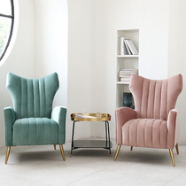 Light luxury lazy leisure chair small apartment Nordic living room Italian fabric single sofa chair balcony American tiger chair