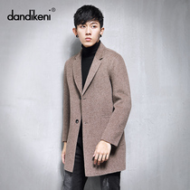 2021 new products in autumn and winter handmade double-sided alpaca cashmere coat long Albanian cashmere wool coat men