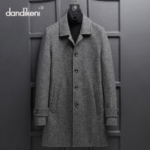 2019 autumn and winter New pure handmade double-sided woolen cashmere coat long woolen jacket men