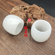 Afghan White Jade finger mens fashion ring jade ring drum wide-faced Jade finger shooting props ring ring finger