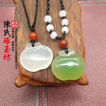 Apple green chalcedony Apple pendant white chalcedony Christmas gift for both men and women can wear