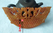 Mi Yue biography Mi Yue Sun Li The same costume double dragon half moon Yubi Retro Hanfu accessories Antique half moon Yubi