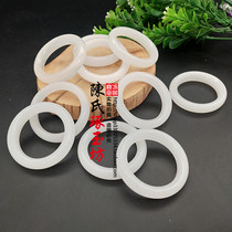 Afghanistan White jade ring Jade ring DIY handmade accessories Cassock ring Lifting ring Hanging ring Ring circle jade pendant jade