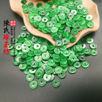 Jade dry green small spacer small button DIY handmade accessories Loose beads Bodhi text play accessories Bead spacer bracelet