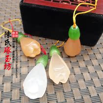 Xinjiang golden silk jade Gobi three-color jade magnolia pendant multi-color optional flower blooming rich female pendant