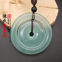 Light-colored mother buckle jade pendant ice permeable circle Jade panning jade pendant for men and women neck ornaments