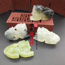 Jade ink floating flower brave yu diao zhui three-dimensional carving lucky brave Bao hexiao suspends pendant Jade neckwear ornaments
