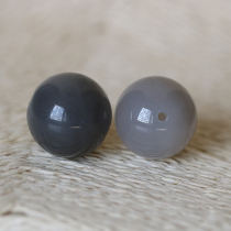 Tobacco purple and Hetian jade beads single beads natural smoke green jade beads Jade ball multi treasure bracelet bracelet hand string with beads