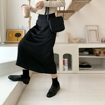 yesroom22 spring new Korean version of simple retro pearl satin solid color Joker A word skirt skirt