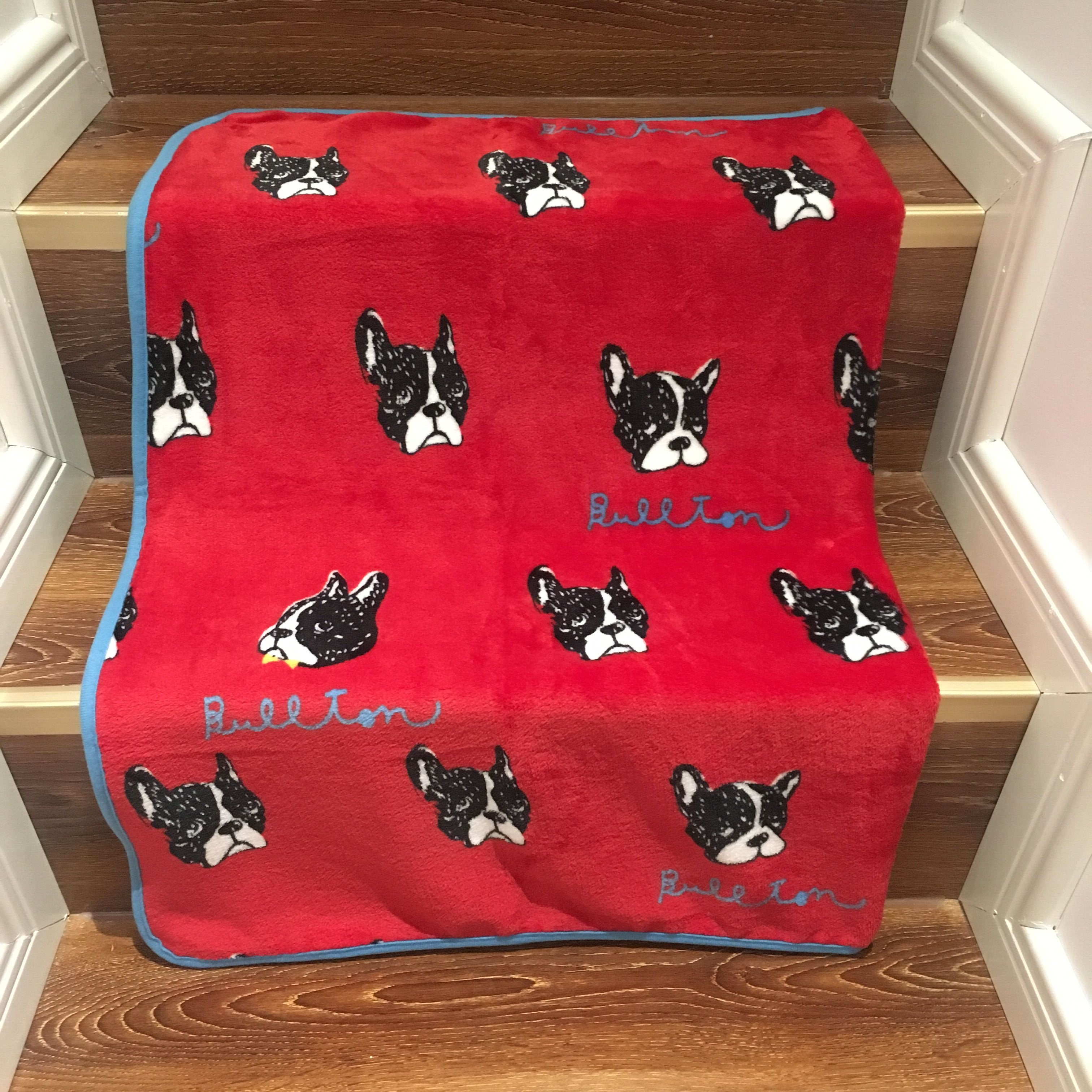 宠物潮牌法国斗牛犬毛毯秋冬新品狗狗毯子泰迪狗窝垫沙发垫被子_7折