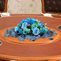 High-end hotel large round dining table middle decoration desktop ornament turntable table flower fake flower anti-simulation floral art