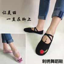 Childrens embroidery butterfly flower Dancing shoes Canvas Soft Bottom Ballet Shoes Adults Dancing Shoes Cat Paw Shoes Practice Shoes