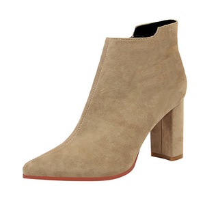 803-2 in Europe and the us winter fashion simple thick with suede sexy high-heeled tines nightclub show thin bare ankle 