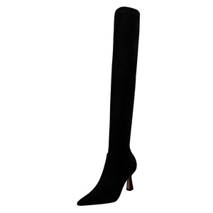 1289-2 the European and American wind fashion sexy nightclub show thin suede boots glass with high heels tines knee-high