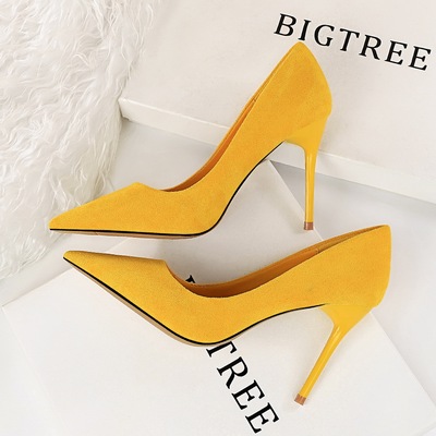 825-3 han edition fashion contracted fine with high heels suede shallow mouth pointed high heel shoes sexy show thin sin