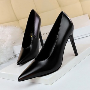 965-1 the European and American wind high contracted with hollow point V mouth sexy nightclub show thin single shoes gra