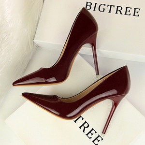 7133 han edition fashion contracted with patent leather high shallow mouth pointed sexy nightclub show thin high heels f