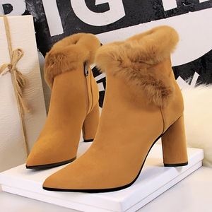 919-3 the European and American fashion female boots winter thick with high with suede sexy nightclub show thin maomao r