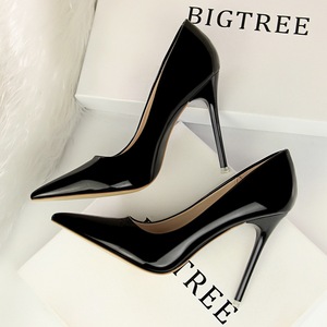 7133 han edition fashion contracted with patent leather high shallow mouth pointed sexy nightclub show thin high heels f