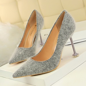 1716-20 han edition fashion show thin sexy high-heeled shoes high heel with shallow mouth party pointed maomao women’s s